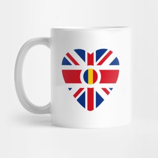 British Romanian Multinational Patriot Flag (Heart) Mug